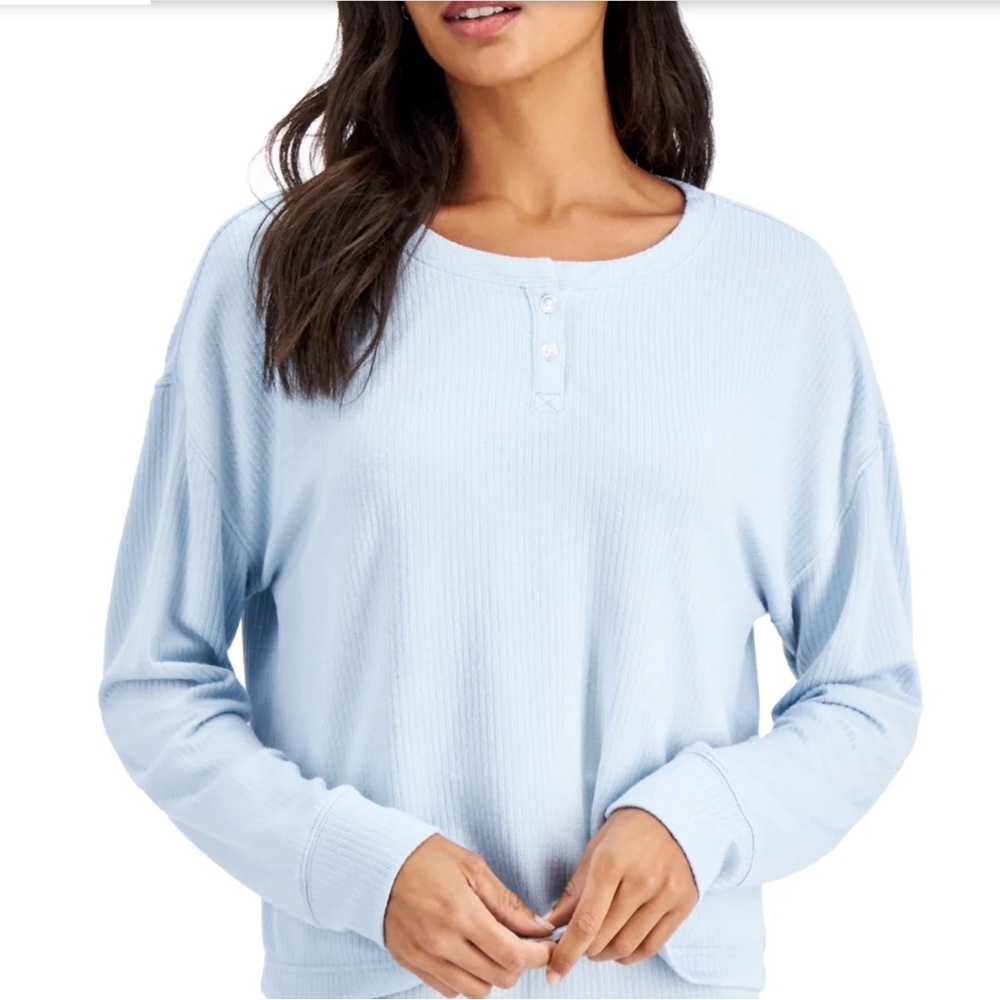NWT Jenni Ribbed Henley Lounge Pajama Top